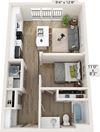 One bedroom floor plan